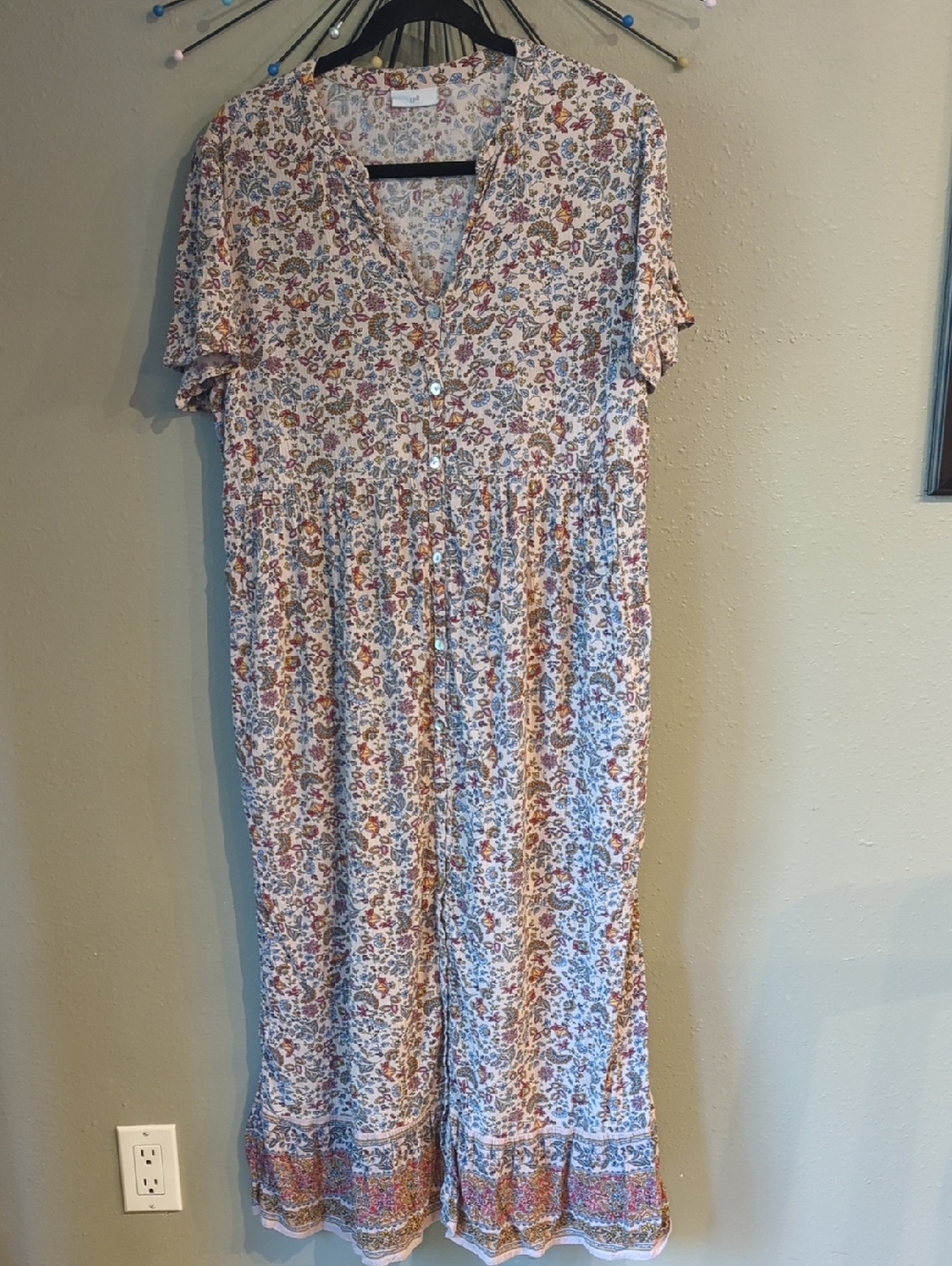 Festival Maxi Fairy Dress Button Down Modest Cottagecore Grannycore Boho